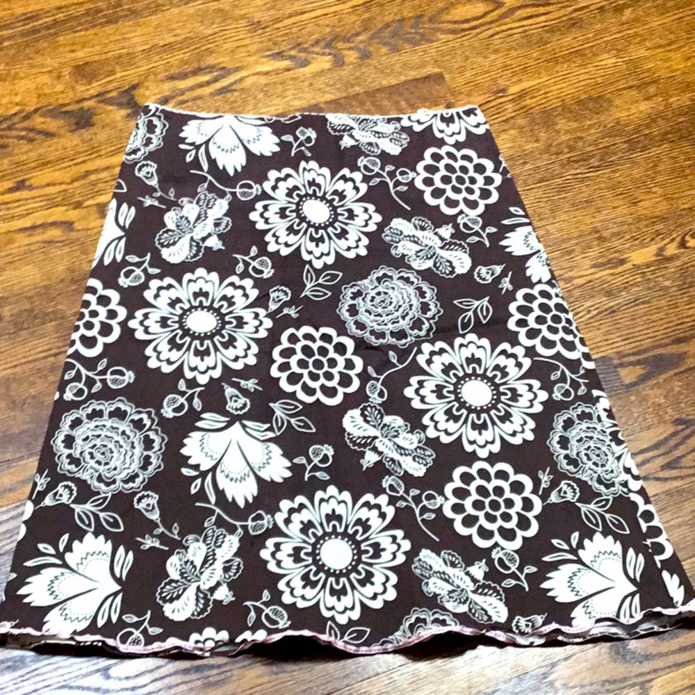 Chocolate Brown Floral Skirt